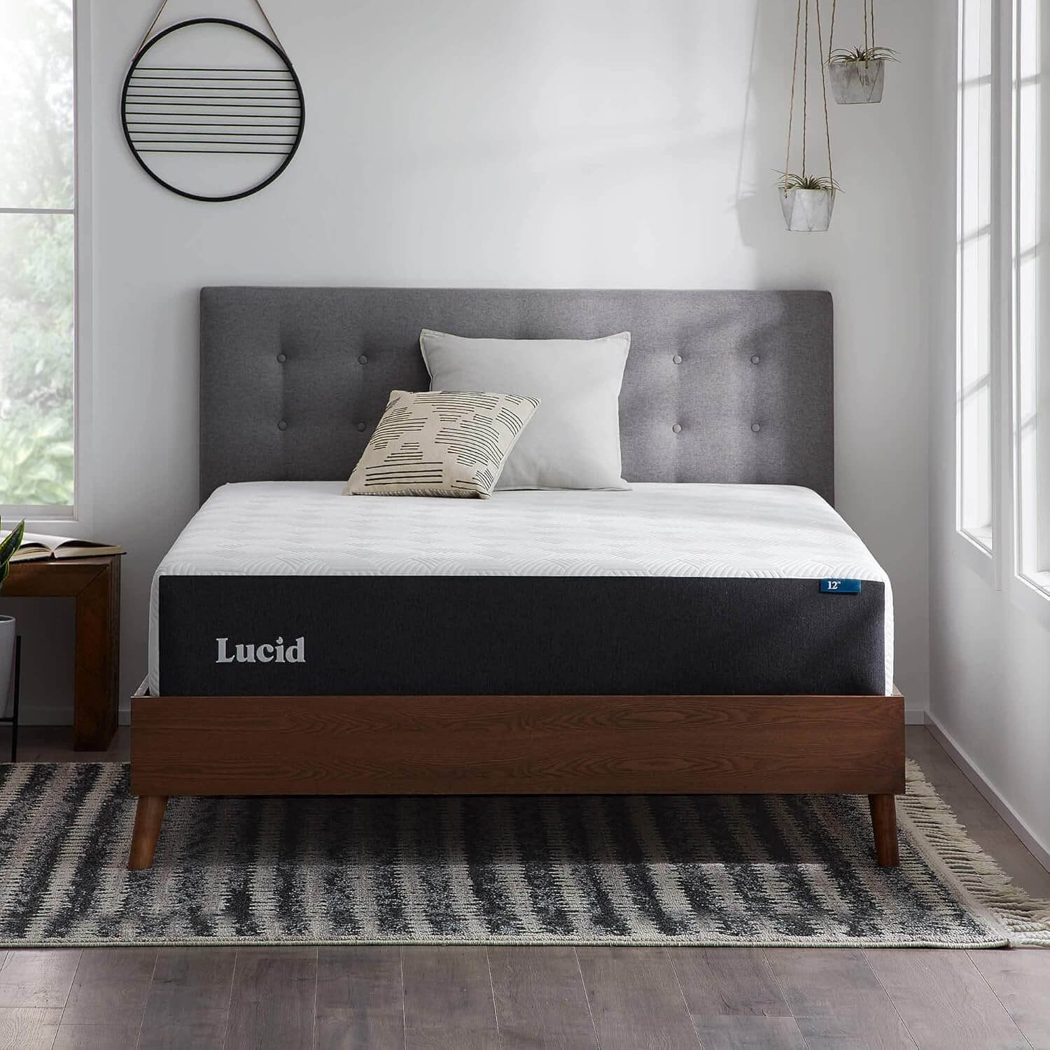 Lucid 12 Inch Bamboo Charcoal Memory Foam Mattress